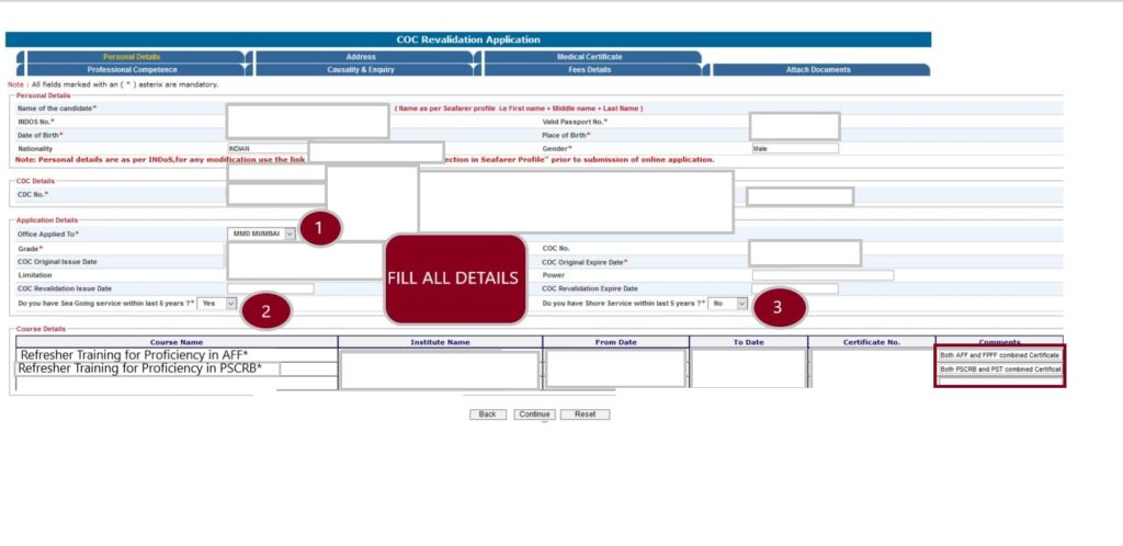 COC revalidation procedure online