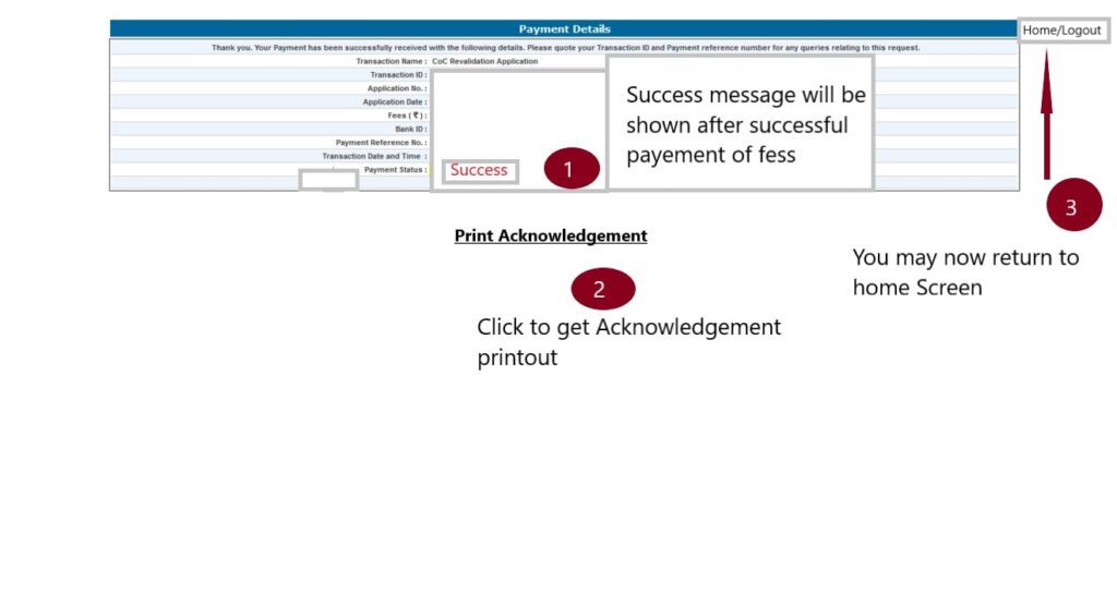 COC revalidation procedure online